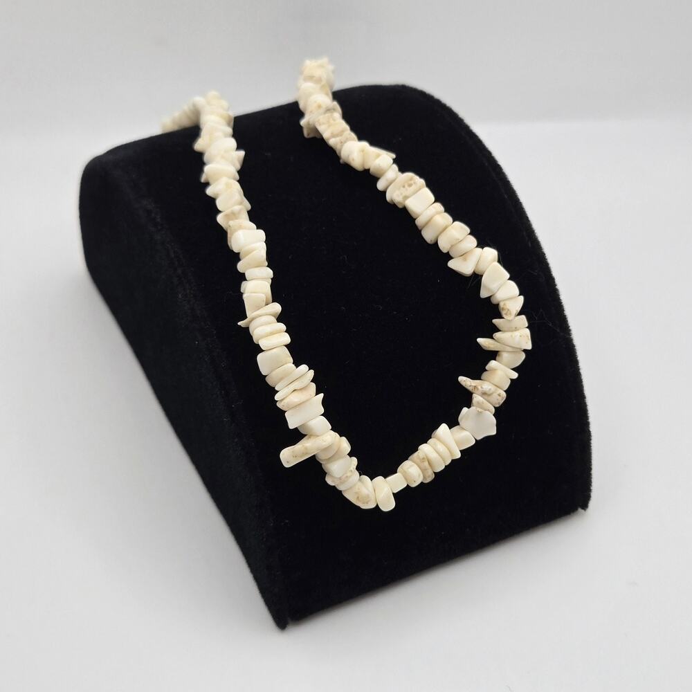 Vintage Shell Necklace White Coral Natural Beads Surfer Beach Tropical Boho 16" - Picture 4 of 12